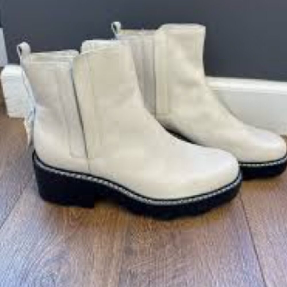 Calvin Klein chunky white boots